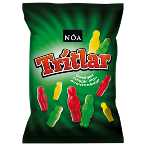 Trtlar vingummi 150g 2 farvet/hvid bagp