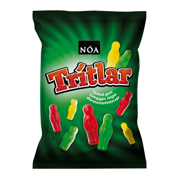 Trtlar vingummi 150g 2 farvet/hvid bagp